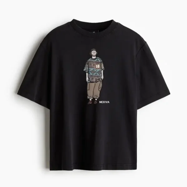 Statement Graphic black Oversized T-Shirt